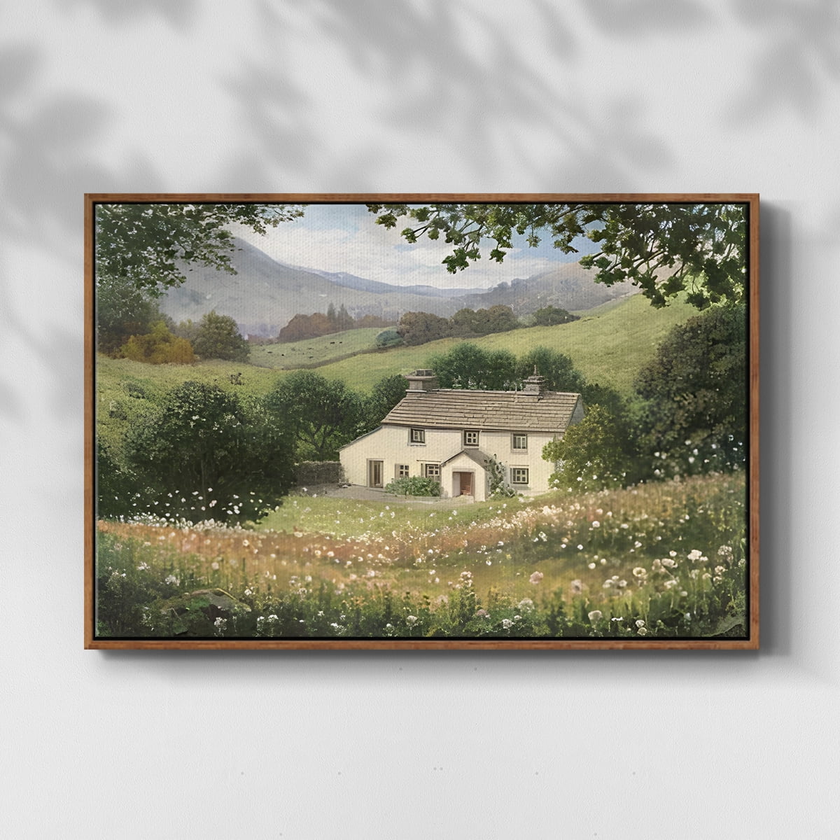 Vintage Landscape-CCXLVIII By Wexford Home Framed in Walnut Wood Gallery Wrapped Canvas 25 in. x 37 in.