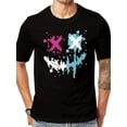 thumbnail image 2 of Camiseta con estampado de cara sonriente malvada para hombre, cuello redondo y manga corta, estilo casual y moderno para primavera, verano y otoño., 2 of 7