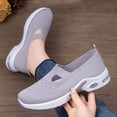 thumbnail image 4 of YOUYEDIAN Orthopedic Casual Shoes for Women Arch Support Slip on Non Slip Tennis Shoes Lightweight Knitted Mesh Stretch Business Casual Shoes Soft 2026 New Foam Shoes (Gray), 4 of 7