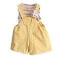 thumbnail image 3 of Lullu Little Girls Cute Rabbit Ear Overall Shorts Casual Sleeveless Romper, Sizes 5-6, 3 of 7