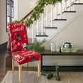 thumbnail image 4 of HongHeng Christmas theme Stretchy Parson Chair Slipcovers for Dining Room Chair seat Covers Chair Protectors for Party Pet Protection Universal Fit Soft Polyester Xmas Decorations, 4 of 6