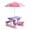 Pink & Purple, variant on Kids Outdoor Picnic Table & Chair Set, Removable Sun Umbrella, 2 Built-In Benches for Backyard/Patio/Indoor Use
