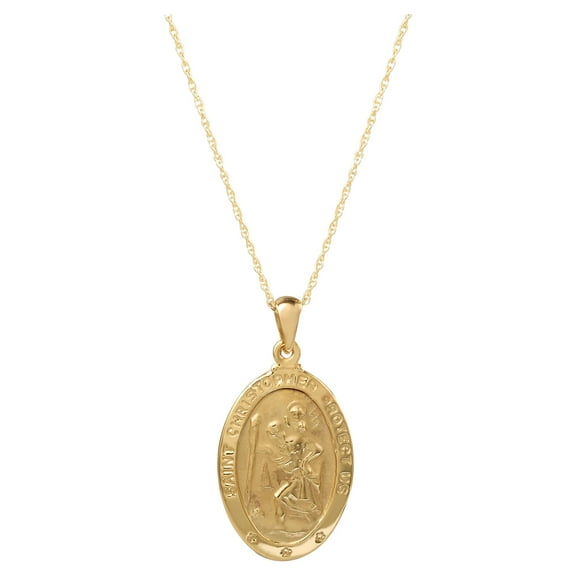 Brilliance Women's 14KT Gold Plated Sterling Silver Saint Christopher Pendant