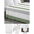 thumbnail image 6 of Sage Green Stripe King Size Flat Sheet, Wrinkleproof & Fadeproof Cooling Flat Bed Sheet Only, Geometric Grey White Vertical Striped Breathable Soft Bedding Top Sheets 105 x 98 Inches, 6 of 8