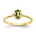 thumbnail image 1 of 10K Yellow Gold Polished Geniune Diamond & Peridot Birthstone Ring, 1 of 2