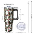 thumbnail image 2 of OBREWU White Poodle Dog Hawaiian Floral Tumbler with Handle and Lid,White Poodle Dog Hawaiian Floral 40oz Double Wall Vacuum Insulated Tumbler,Cups Gift for Women and Men, 2 of 7