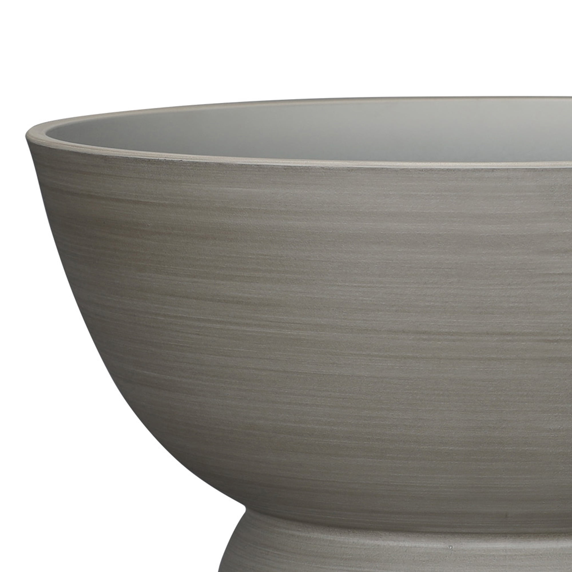 Mainstays 18in Bowl Resin Planter, Birch Grey