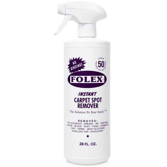 Folex Instant Carpet Spot Remover, 28 fl oz No Rinse Carpet and Upholstery Cleaner Spray