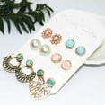 thumbnail image 2 of Magik 6-12 Pairs Fashion Rhinestone Crystal Pearl Earrings Set Women Ear Stud Jewelry, 2 of 5