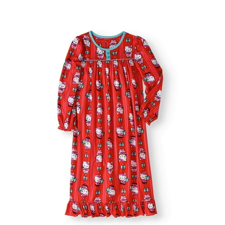Hello Kitty Nightgown - Hello Kitty Girls Flannel Granny Gown Nightgown (Little Kid/Big Kid) K183414HK