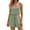 Mint Green, variant on Womens Sleeveless Spaghetti Strap Linen Jumpsuit V Neck Button Front Waist Shorts Romper with Pockets Summer Casual Vacation Outfit