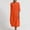 Orange, variant on Ayolanni Dresses for Women Comfy Crew Neck Solid 3/4 Sleeve Maxi A-Line Dress Outdoor Loose Cotton Linen Knee Length Flowy Sundress Blue L