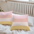 thumbnail image 6 of Throw Pillow Covers 24x24 Inch Set of 2, Colorful Stripe Waterproof Outdoor Pillow Covers, Modern Pink Red Yellow Vertical Striped Decorative Cushion Pillowcases for Couch, Sofa, Bed, Garden, Patio, 6 of 9