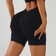 thumbnail image 6 of felwors V Back Biker Shorts High Waist Scrunch Lifting Workout Yoga Running Training Black for Size M, 6 of 8