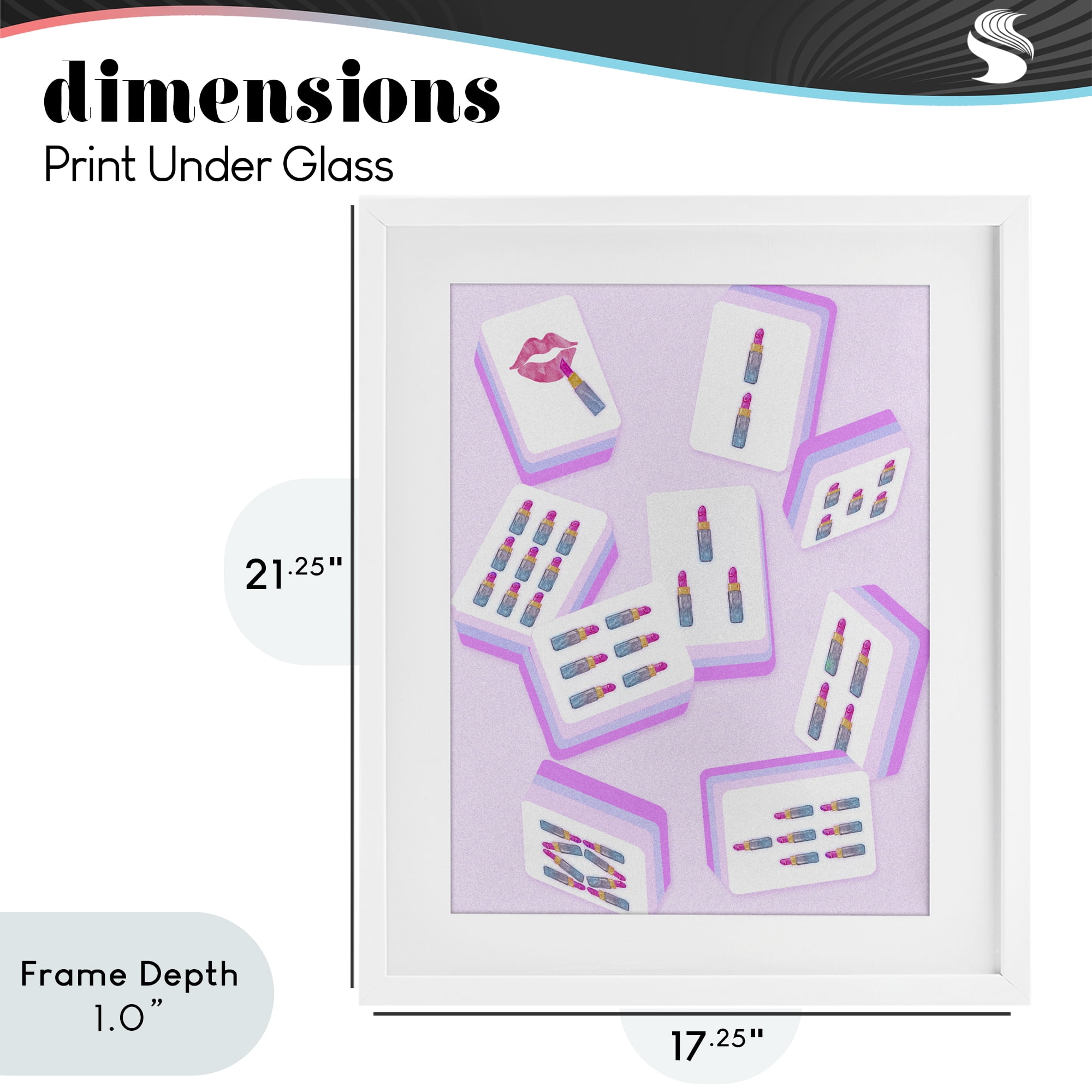 Stupell Industries Glam Lipstick Mahjong Tiles White Framed Print Under Glass, design by Ziwei Li