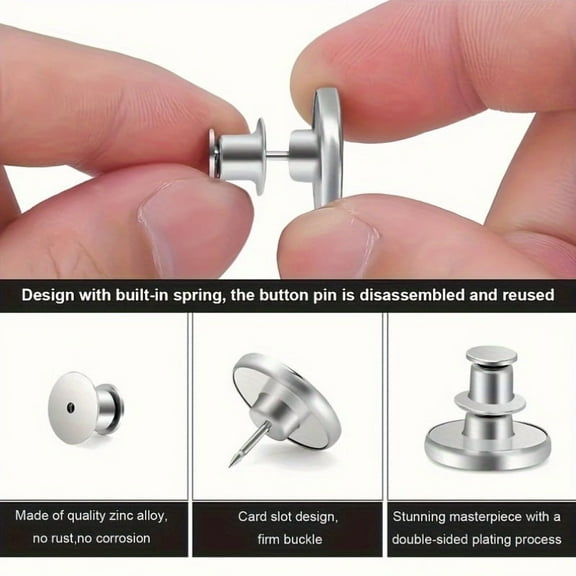6pcs Silvery No-Sew Jeans Buttons – Reusable Adjustable Waist Fixers for Pants, Skirts & Denim, Quick & Easy Fit