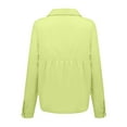 thumbnail image 6 of IROINNID Womens Long Sleeve V-Neck Shirts Loose Buttons Solid Lapel T-shirts Blouse Tops,Green, 6 of 6