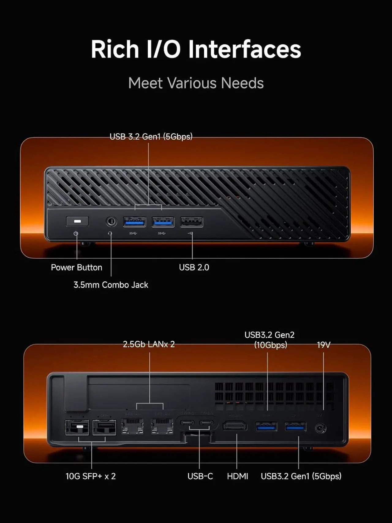 MINISFORUM MS-A2 Mini Workstation AMD Ryzen 9 8945HX(16C/32T,up to 5.4GHz) 32GB RAM 1TB SSD Mini PC, HDMI/2xUSB-C Triple Display Mini PC, 2x2.5G LAN Port|10G SFP+ Port, Support M.2 2280/22110/U.2 SSD