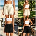 thumbnail image 7 of Women's Elastic Waist Drawstring Lace Trim Casual Shorts, Loose Beach Summer Shorts, 7 of 7