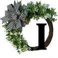thumbnail image 1 of 26 Letters Decorative Wreath Door Hanging Home Decor Letters With Bow Knot Pendant Rattan Ring Wall Decoration Window Decoration Pendant, 1 of 5