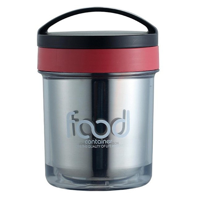 Taza de desayuno de 400ml, contenedor de comida de gran capacidad de acero inoxidable aislado de calidad alimentaria con cuchara para oficina