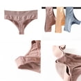 thumbnail image 3 of Cotton Ribbed Low-Rise Panties Sexy Women Thongs Women Lingerie Shaper Female Briefs Seamless Intimate Underwear Designer Panties(Blue L), 3 of 9