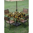 thumbnail image 4 of Outdoor Tablecloth with Umbrella Hole for Patio/Picnic/Party/Camping, Sunflowers Waterproof Table Cloth Square Cover Washable, Farmhouse Botanical Blossom Florals Butterfly (54"x 54"), 4 of 8