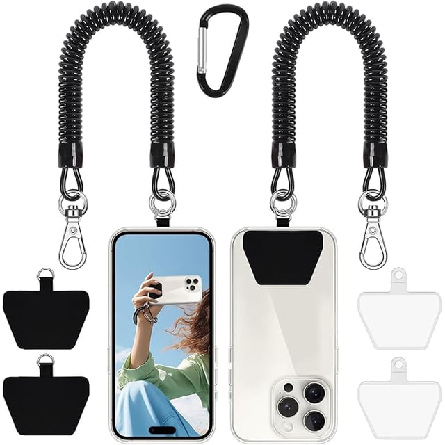 Phone Lanyard Tether with Patch, Universal Stretchy Lasso Straps and Phone Case Anchor for Outdoor