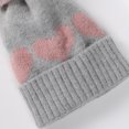 thumbnail image 6 of Splozh Toddler Boy Winter Beanie Double Layered Thickened Cute Jacquard Heart Shaped Knitted Hat for Toddler Grey,One Size, 6 of 6