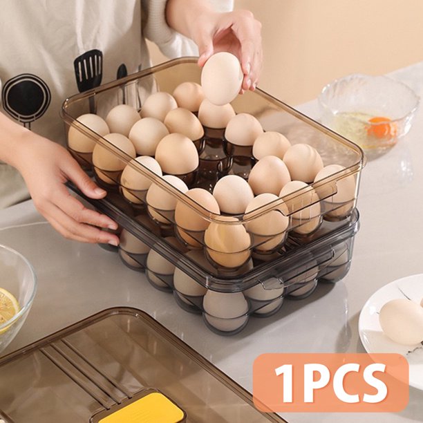 Contenedor De Huevos Para Refrigerador Caja De Almacenamiento De Huevos De Doble Capa 48 Rejillas Cajón De Huevos Transparente Con Tapa A Prueba De Polvo Porta Huevos Para El Hogar Ahorro De Espacio P Muyoka Hogar