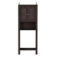thumbnail image 2 of Homestock Stylish Espresso Bath Cabinet With Layer Door Design For Versatile Storage And Display In Bathroom, Living Room, Bedroom, And More-Finish:Espresso,Style:Layer Door Cabinet, 2 of 4