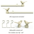 thumbnail image 5 of MERIVILLE 1" Single Curtain Rod Set, Adjustable 84–120 Inches, Bird Finials, Country White, 5 of 5