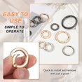 thumbnail image 4 of Uxcell Spring O Rings, Metal Round Clips Flat Trigger Keyrings Snap Buckle Clasps for Keychains and Bags Light Gold 1.1 Inch, 4 of 7