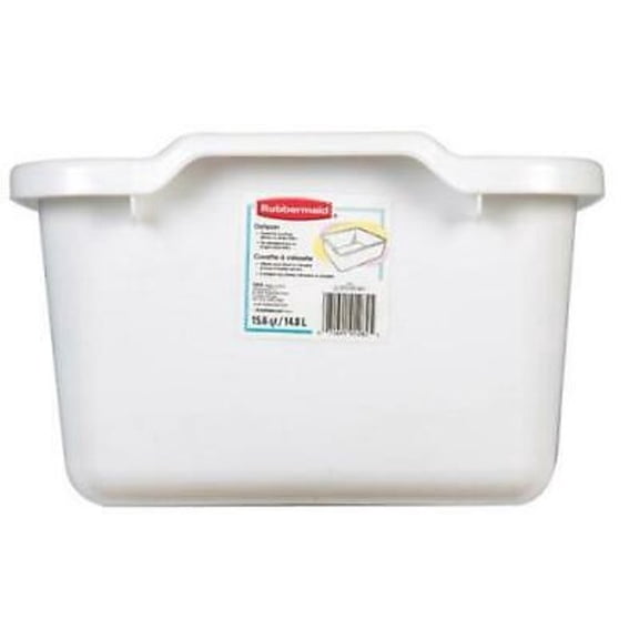 Rubbermaid 7-3/4 in. H x 12-3/4 in. W x 15-1/2 in. L Plastic Dish Pan White