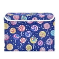 thumbnail image 7 of Yayeee Collapsible Cube Storage Bin with Lid Fabric Closet Decorative Basket with Handles, Blue Colorful Candies, 7 of 7