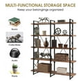 thumbnail image 6 of 5 Tier Industrial Bookshelf, Double Wide Wood Bookshelf with Metal Frame, Rustic Etagere Bookcase Book Shelf, Vintage Storage Rack with Open Shelves for Living Room, Bedroom, Study, Rustic Brown, 6 of 9
