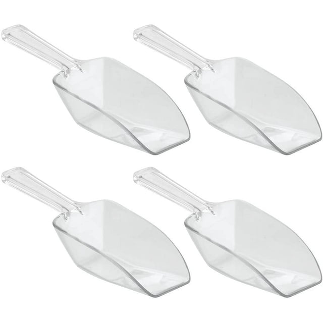 Cucharas medidoras grandes de plástico para hornear, despensa de cocina, comida para mascotas, lavandería, baño, 1/3 de taza, juego de 4, transparente