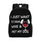 thumbnail image 1 of Solo quiero beber vino y acariciar a mi perro, mochila negra para mujer, hombre, mochila para portátil, mochila para trabajo, negocios, viajes, mochila informal, mochila escolar para estudiantes, 1 of 5
