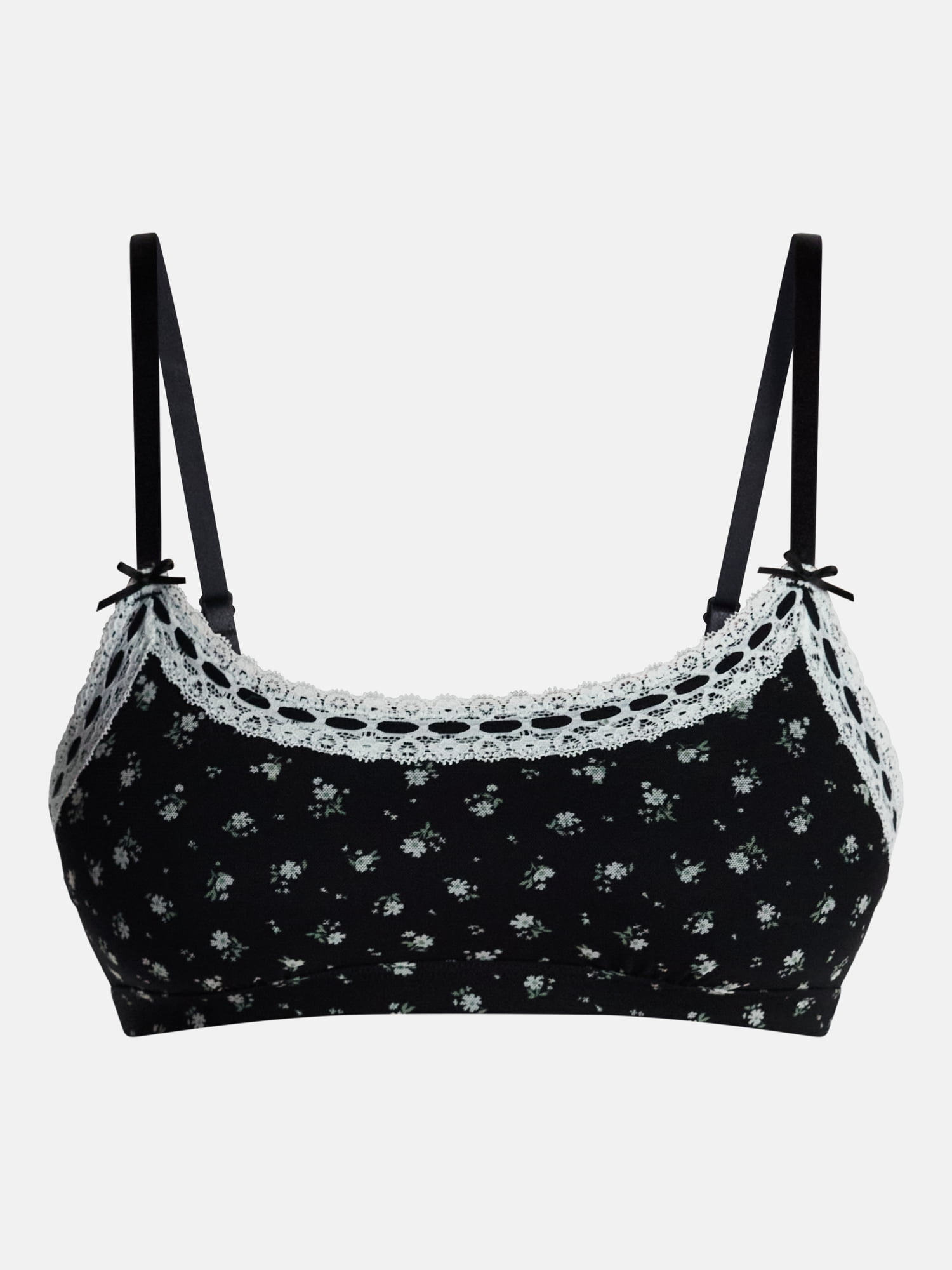 No Boundaries Beaded Lace Scoop Bralette, Women's XS-3XL