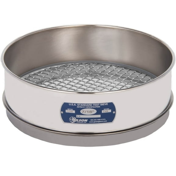 12in Sieve, All Stainless, Full-Height, 7/8in
