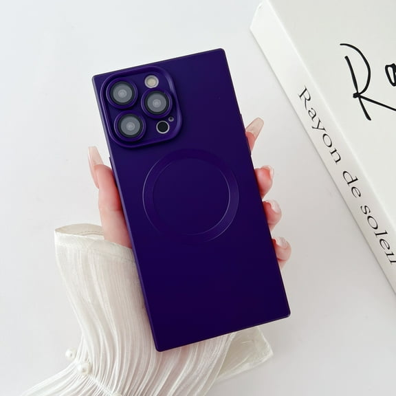 Magnetic Case for iPhone 12 Case [Compatible with MagSafe] Heavy Duty Protection Slim Thin Fit Shockproof Luxury for Women Girls Protective Phone Cover, Darkpurple