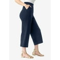 thumbnail image 3 of Roaman's Women's Plus Size Side Pocket Essential Stretch Yoga Capri Pant, 3 of 4