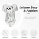 thumbnail image 4 of Fotbe Cute Ghost Simple Drawing Body de Mujer con Cuello Redondo y Mangas Cortas, Sin Mangas Ajustado, Suave, Cómodo y Básico-XX-Large, 4 of 7