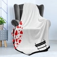 thumbnail image 4 of Tree Soft Flannel Fleece Throw Blanket, Tree with HeArt Shaped Leaves and a Bench Romance Valentines Secret Land Work, Cozy Plush for Indoor and Outdoor Use, 50" x 70", Red Black, by Ambesonne, 4 of 5