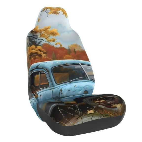 Disketp Rustic Vintage Truck Autumn Car Seat Covers Universal Front Seat Coves for Car Accessories ,Padded Car Covers for Automotive, SUV, Truck, and Van