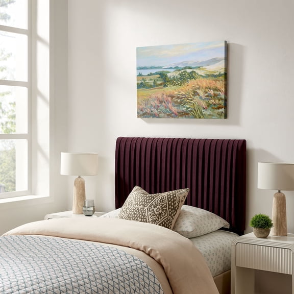 Eloise Stain-Resistant Performance Velvet Twin Headboard in Mulberry