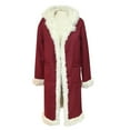 thumbnail image 6 of Mens Big Tall Shearling Coat Sherpa Fleece Lined Leather Jacket Warm Long Trench Hood Outwear for Christmas, 6 of 6