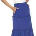 thumbnail image 5 of White Mark Women’s Soft Tiered Maxi Skirt, 5 of 6