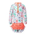 thumbnail image 2 of YEAHDOR Infant Baby Girls Floral Ruffles One Piece Swimsuit Long Sleeve Rash Guard Shirt Bathing Suit, 2 of 7
