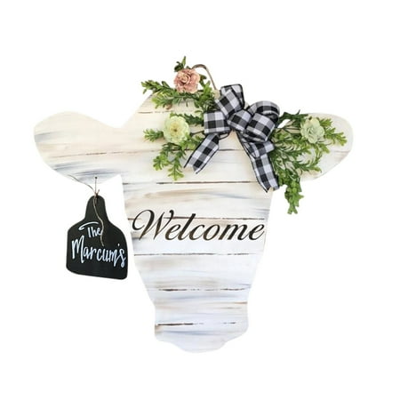 

HIBRO Bullss Head Door Hanger With Ears Welcome To The House Pendant Spring Door Hanging Creative Decoration